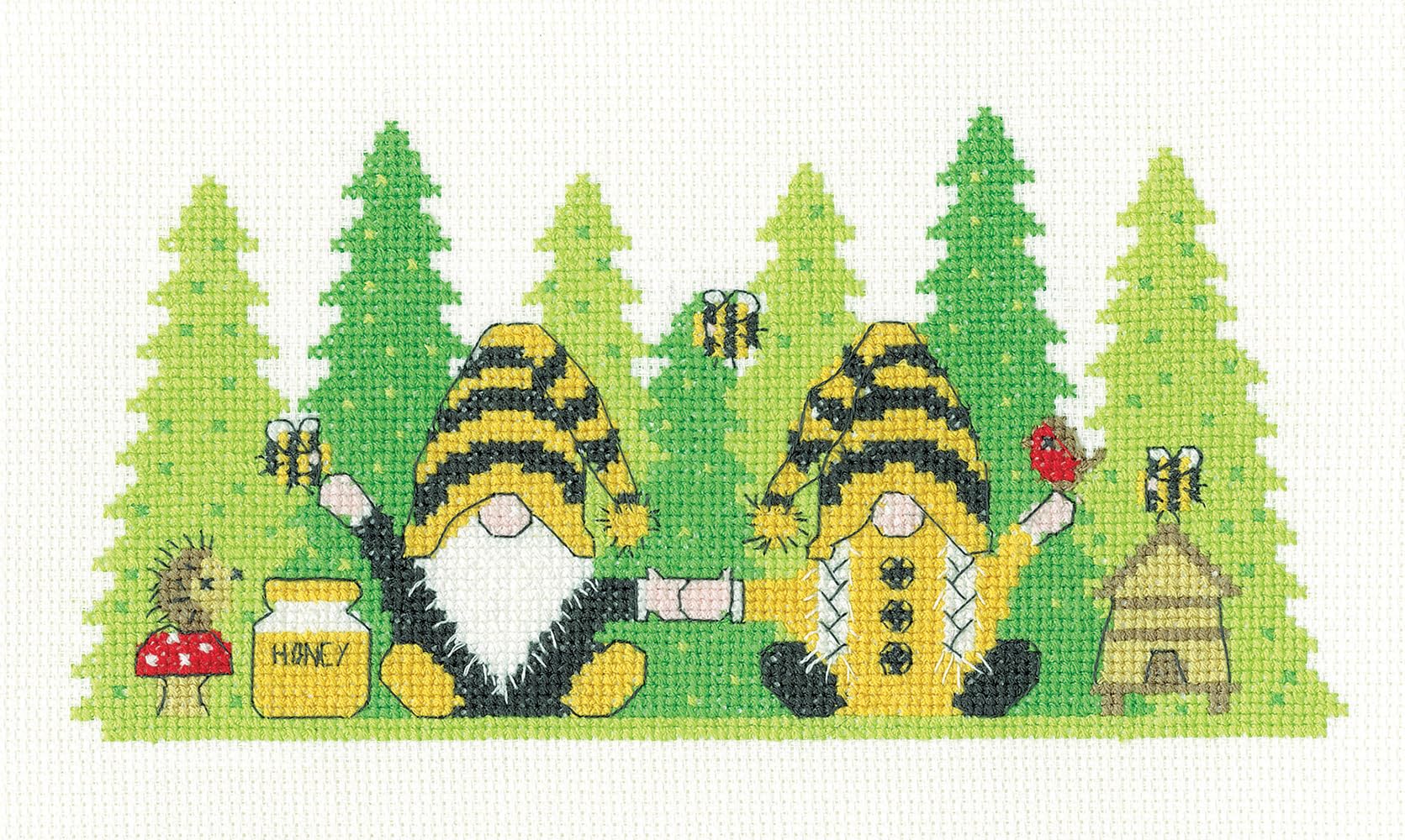 Heritage Crafts Summer Buzzing Counted Cross Stitch Gonks Kit