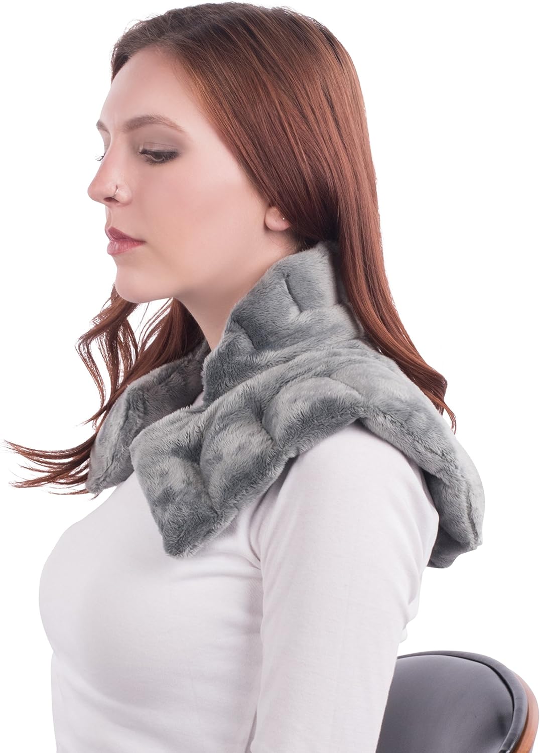 Mars Wellness Heated Microwaveable Neck and Shoulder Wrap - Herbal Hot/Cold Deep Penetrating Weighted Herbal Aromatherapy Shoulder and Neck Therapy Wrap - Made in The USA (Charcoal): Health & Personal Care