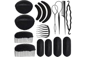16 Pieces Hair Sponge Bump Up Volume Inserts Tool Simple Hair Braid Tools Hair Bases Hair Bump Up Combs Clips Hair Styling To
