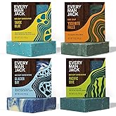 Every Man Jack Cold Plunge Mens Bar Soap Set - Deeply Cleans, Hydrates with Naturally Derived Ingredients - Iconic Cold Water Scents - Pacific Dive, Glacier Bay, Tahoe Blue, Yosemite Falls, 4 Bar Set