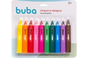 Kit de Desenho Buba Risque e Apague, Colorido, 10 Unidades