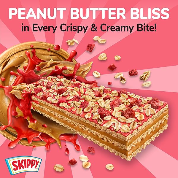 SKIPPY P.B. & JELLY WAFER BARS, STRAWBERRY JELLY FLAVOR, REAL FRUIT & OATS, 6 INDIVIDUALLY WRAPPED BARS (7.8 OZ)