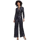 Maggy London womens Holiday Sequin Jumpsuit Event Occasion Cocktail Party Guest of