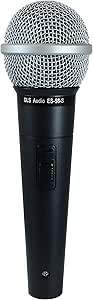 GLS Audio Vocal Microphone ES-58-S &amp; Mic Clip - Professional Series ES58-S Dynamic Cardioid Mike Unidirectional (With On/Off Switch)