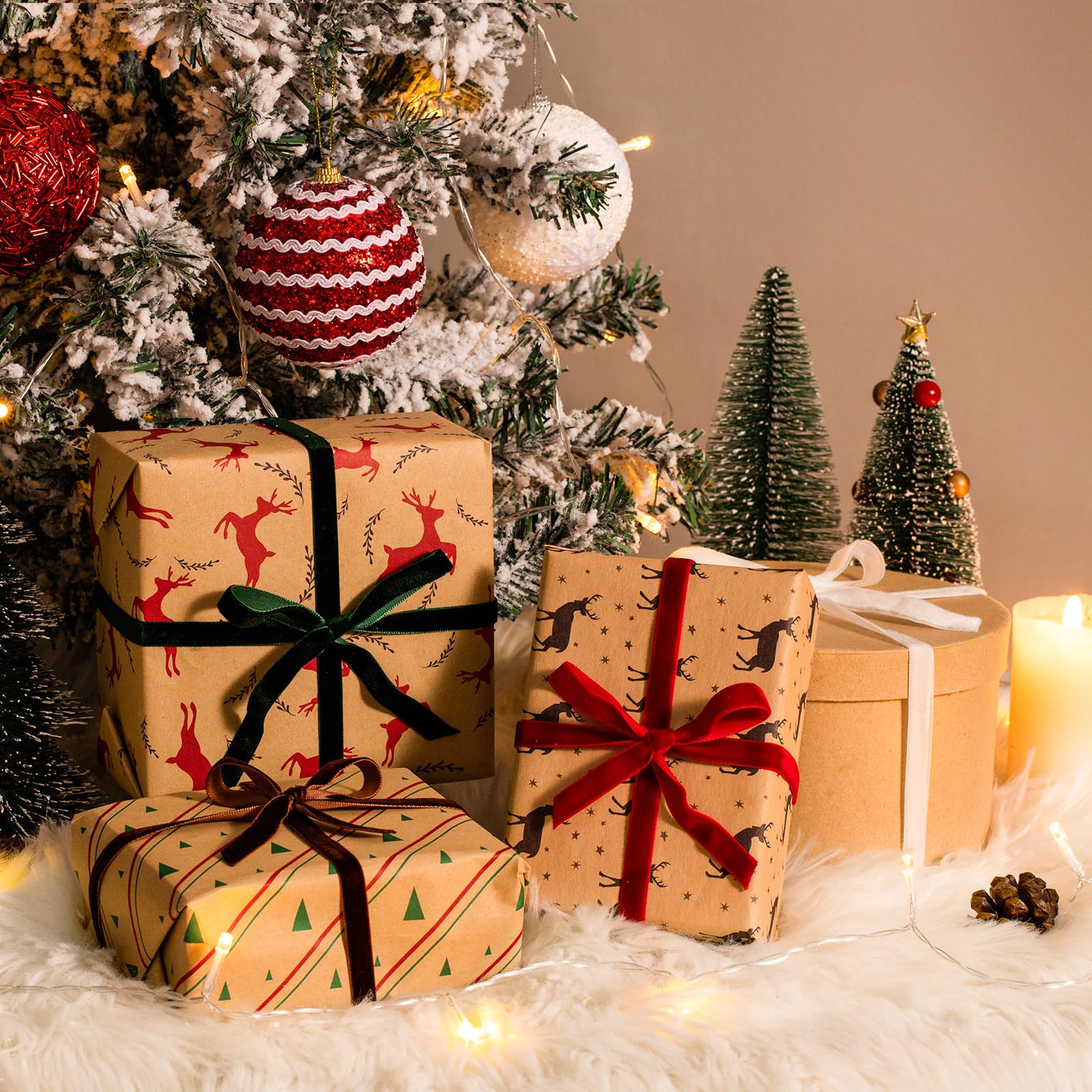 YANGTE 4 Colors Velvet Ribbon Set, 3/8