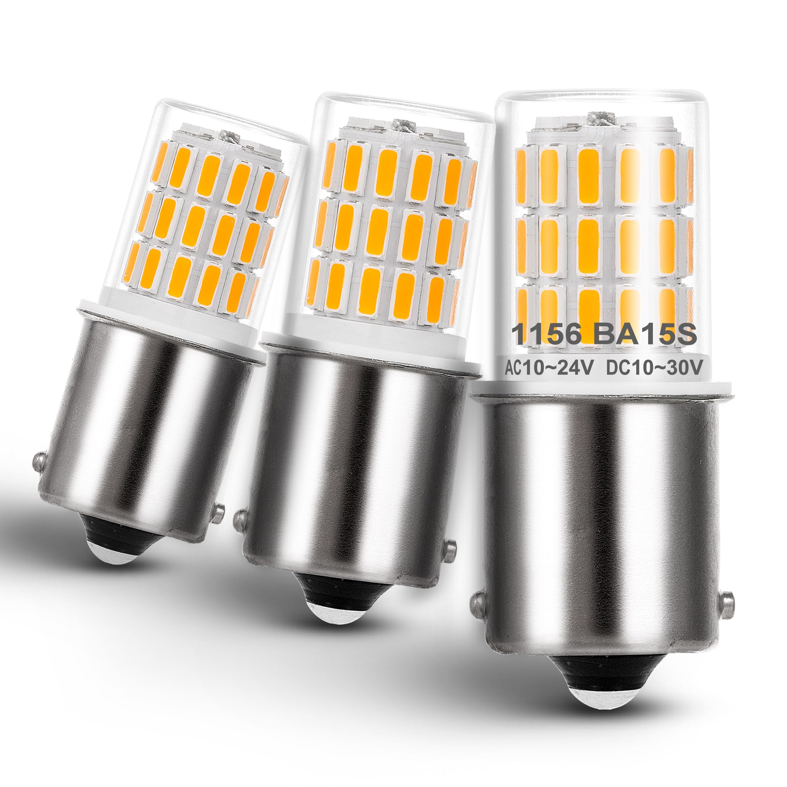 Photo 1 of Heifymi 1156 1141 1003 7506 BA15S LED Bulbs Warm White 2700k, LED Replacement for 12 Volt RV Camper Trailer Boat Trunk Interior Lights, DC Bayonet Single Contact Base,AC10-24V DC10-30volt,3Pack