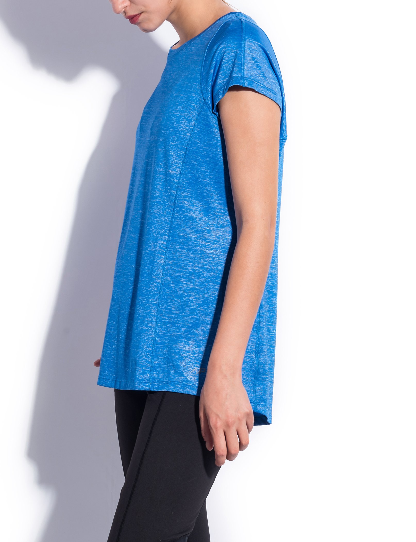 SPECIALMAGIC Women\'s Short Sleeve Crew Neck Activewear Stretchy Workout T Shirt Royal Blue L