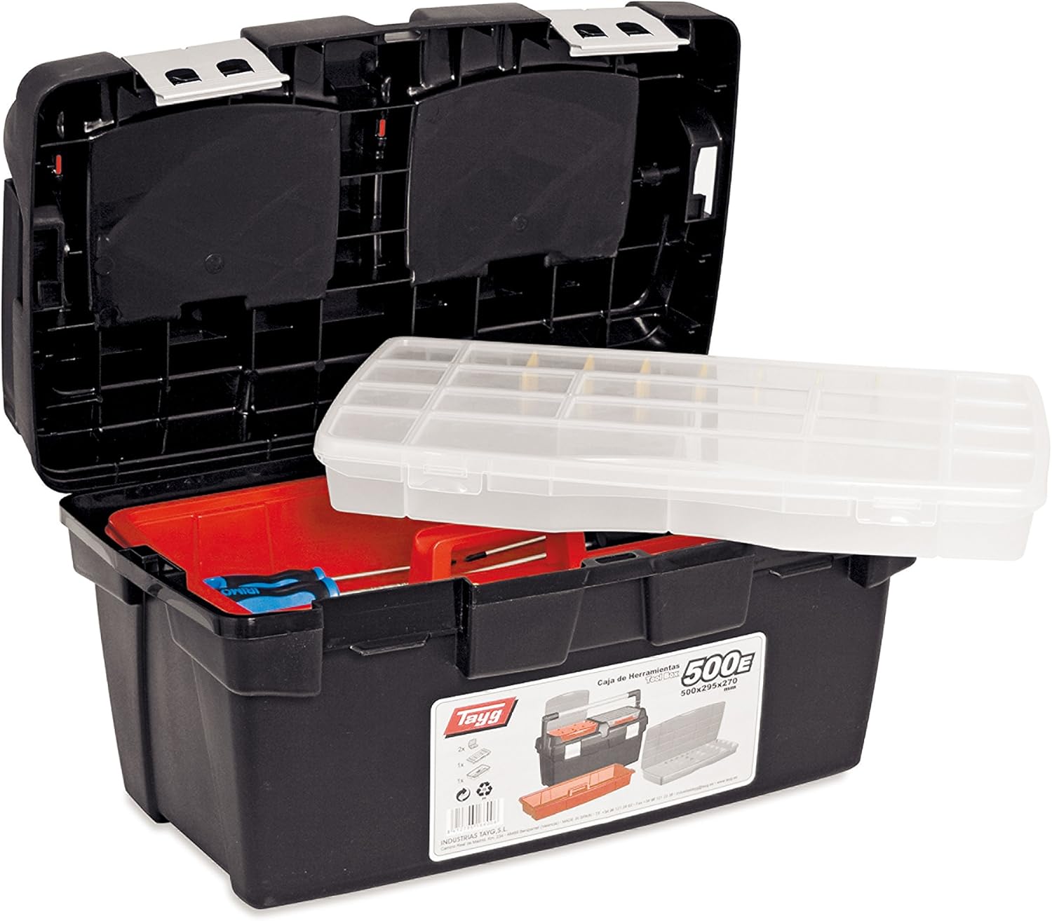 Tayg Plastic-Aluminium Tool Box mod. 500-E, Schwarz, 50 x 29.5 x 27 cm - Image 4