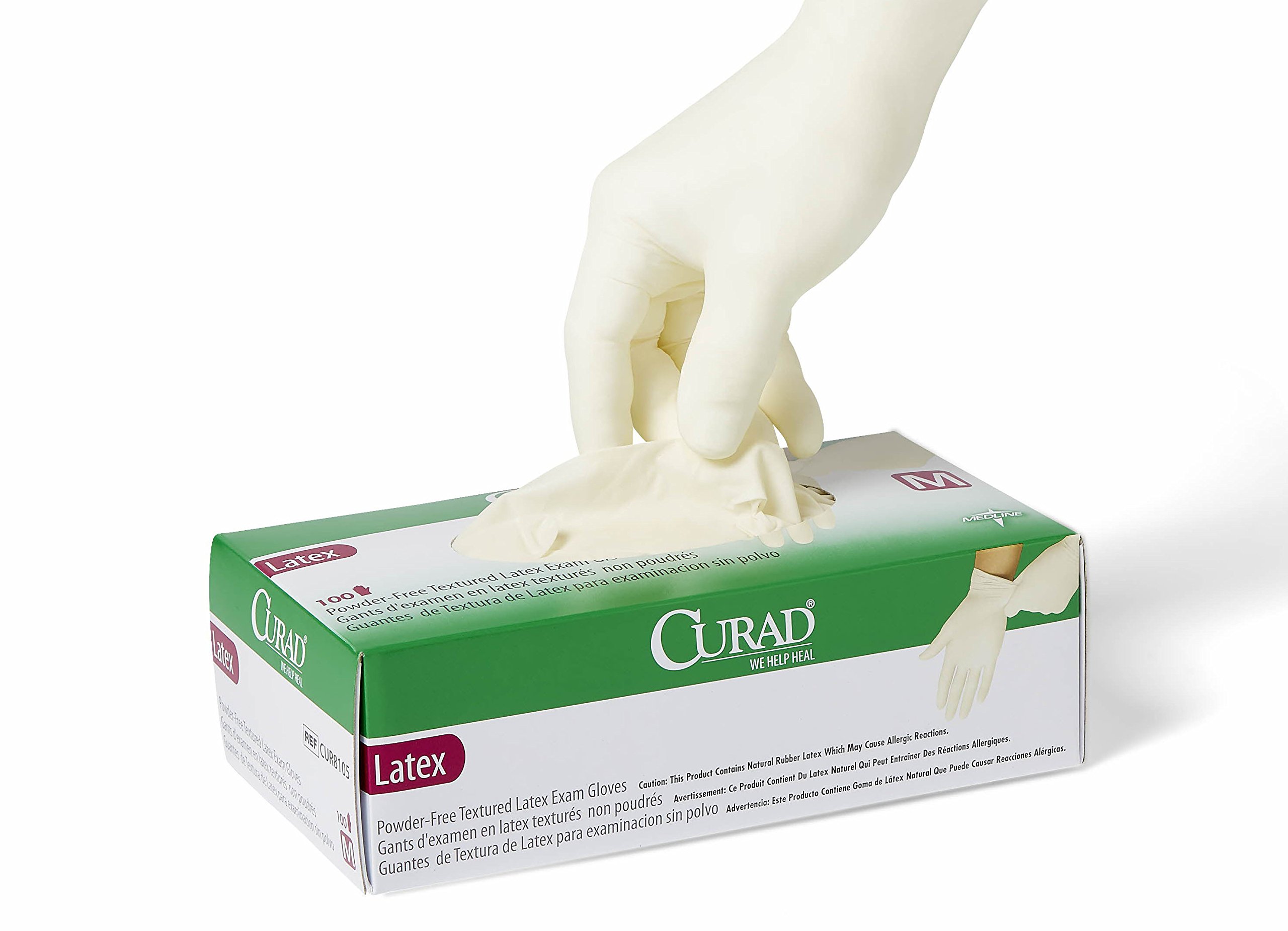 Galleon Curad Disposable Medical Latex Gloves, Powder Free Latex