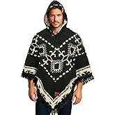My Cozy Choice Adult Ponchos with Hood for Men – Alpaca Mens Poncho with Hood – Ponchos for Men – Traditional Alpaca Poncho