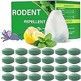 Mouse Rodent Repellent, 24 Pack Peppermint Oil for Mice, Mouse, Rats, Squirrel, Pest Control Indoor & Outdoor Use, Natural Deterrent Replace Trap Poisoning Family & Pet Safe Green