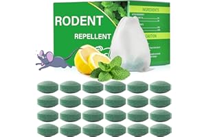 ROTIAH Pest Rodent Repellent, 24Pack Peppermint Oil for Mice, Mouse, Rats, Spider, Roach, Ant, Bugs, Squirrel, Insect Control Indoor Outdoor, Natural Deterrent Replace Trap Poisoning Family & Pet Safe Green