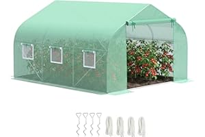 Outsunny 10' x 11' x 7' Portable Walk-in Tunnel Greenhouse, Garden Plant Growing Warm House, Outdoor Seed Flower Vegetable Gr