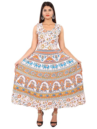 Women's A-Line Maxi Dress (JSL160_Blue_Free Size)