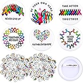 Kigeli 144 Pcs Cancer Awareness Pins Colorful Ribbon Oncology Nurse Buttons Round Cancer Badge Pin Brooch Bulk for Women Gifts Clothes Hats Backpack Decorations Accessories, 6 Styles