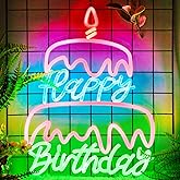 Happy Birthday Neon Sign Led Neon Lights Pink Neon Sign for Bedroom Led Sign USB Powered Neon Signs for Wall Decor Dimmable for Christmas Thanksgiving Birthday Party Girls Gifts