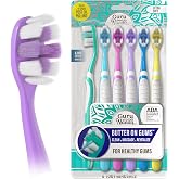 GuruNanda Butter On Gums Toothbrush, ADA Accepted Manual Toothbrushes with 8000+ Ultra Soft Softex Bristles for Sensitive &amp; Receding Gums, Perfect for Whiter Teeth, Assorted Colors, 6 Ct