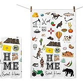 Ezen66Gifts Home Sweet Home New Mexico Kitchen Towel - Housewarming and Homecoming Gifts - New Mexico State Favorite Symbol Dish Towels Gifts for Women Friends for Birthdays Mother's Day and Holidays