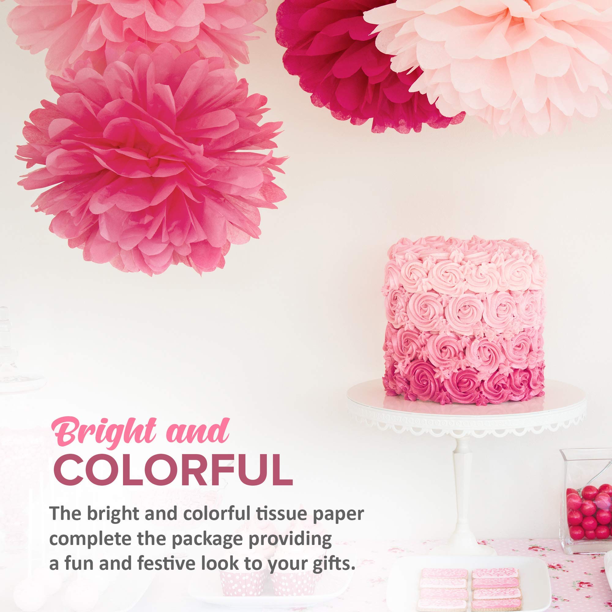 Tissue Paper for Gift Wrapping (100 Sheets) 20 Assorted Colors, Gift Bags, Packaging, Floral, Birthday, Holidays, Christmas, Halloween, and DIY Crafts