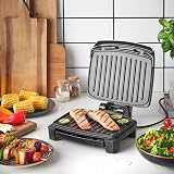 George Foreman Immersa Small Electric Grill Removable Control Panel Black view 7