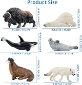 toymany 12PCS Polar Animals Figurines Arctic Toy Set 4-19cm Kids view 5