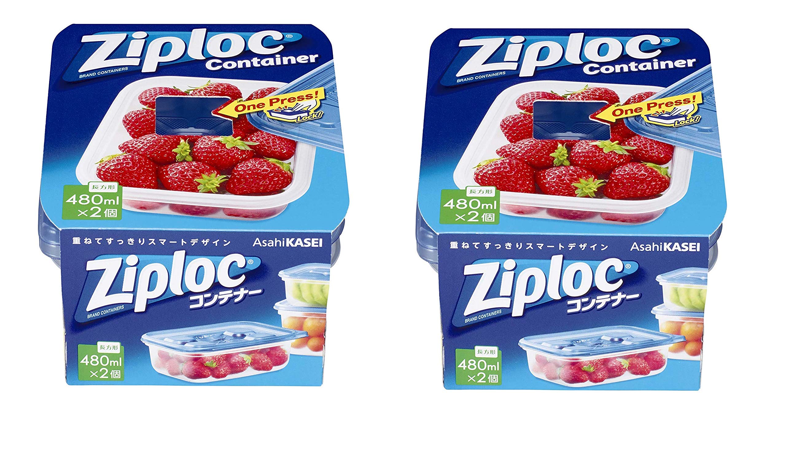 ジップロック コンテナー 長方形 480ml 2個入 (2セット)商品画像