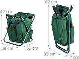 Relaxdays Foldable Garden Tool Storage Seat, 16 Pockets, Green view 3