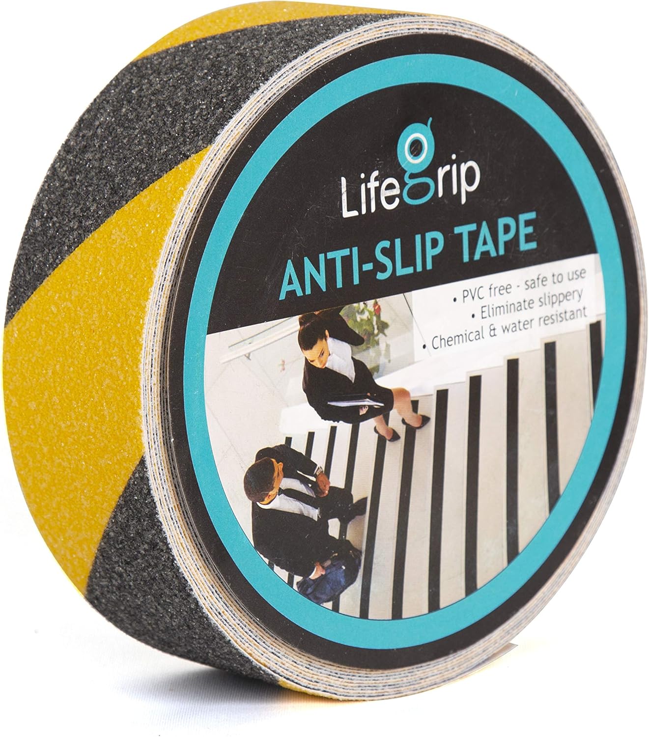 LifeGrip Anti Slip Traction Tape, 2 Inch x 60 Foot, Best Grip, Friction, Abrasive Adhesive for Stairs, Safety, Tread Step, Indoor, Outdoor, Caution Yellow/Black: Home Improvement