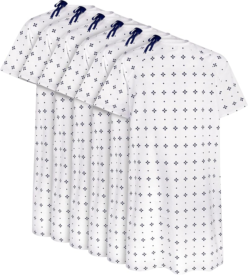 Utopia Care Cotton Blend Hospital Gown Back Tie Fits 2XL Blue 6 Pack Large