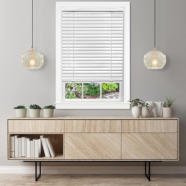 ACHIM Home Furnishings LUG230WH04 Fensterrollos, Vinyl, Weiss/opulenter Garten, 30" W x 64" H
