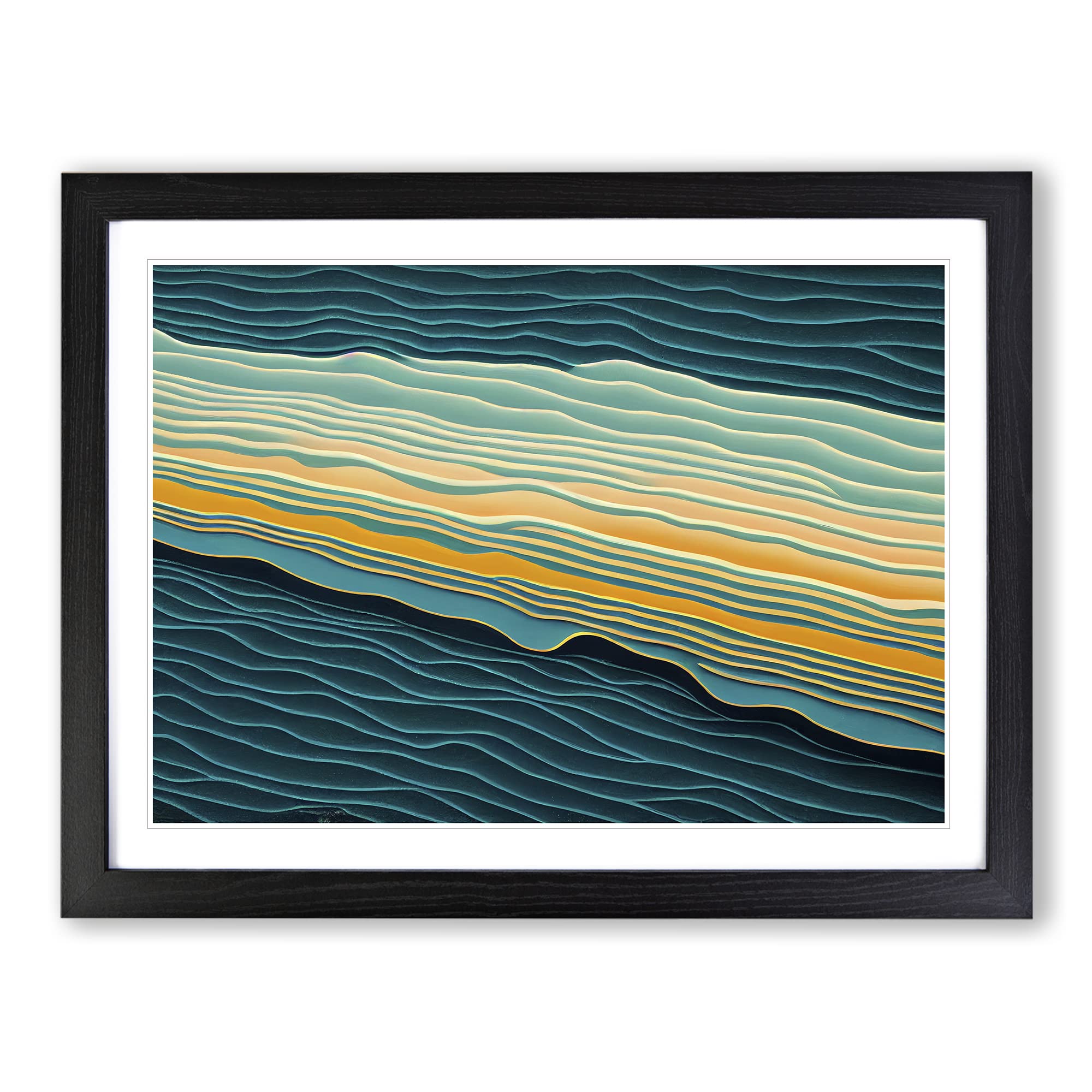 Modern Audio Soundwave Art Vol.4 Abstract Framed Print | A3 Black Framed Wall Art | Ready to Hang | Abstract Fantasy Picture | Living Room Bedroom Lounge Office