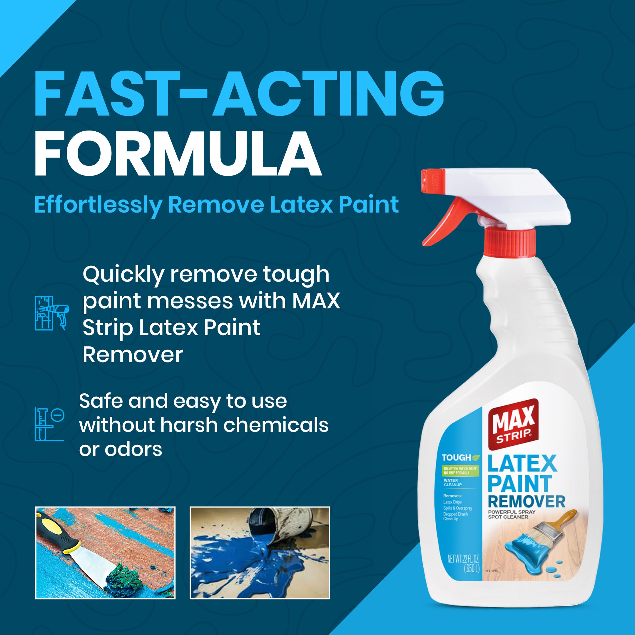 Fast Over Spray Mua Latex Paint Remover 22oz | Fast-Acting Water-Based Formula | Safely ...