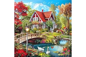 ARPADAMO Diamond Art Kits for Adults,5D countryside Diamond Painting DIY landscape Diamond Art Diamond Painting Kit for Adult,Round Full Drill Diamonds, Diamond Art Kits for Home Decor-13.78x13.78inch
