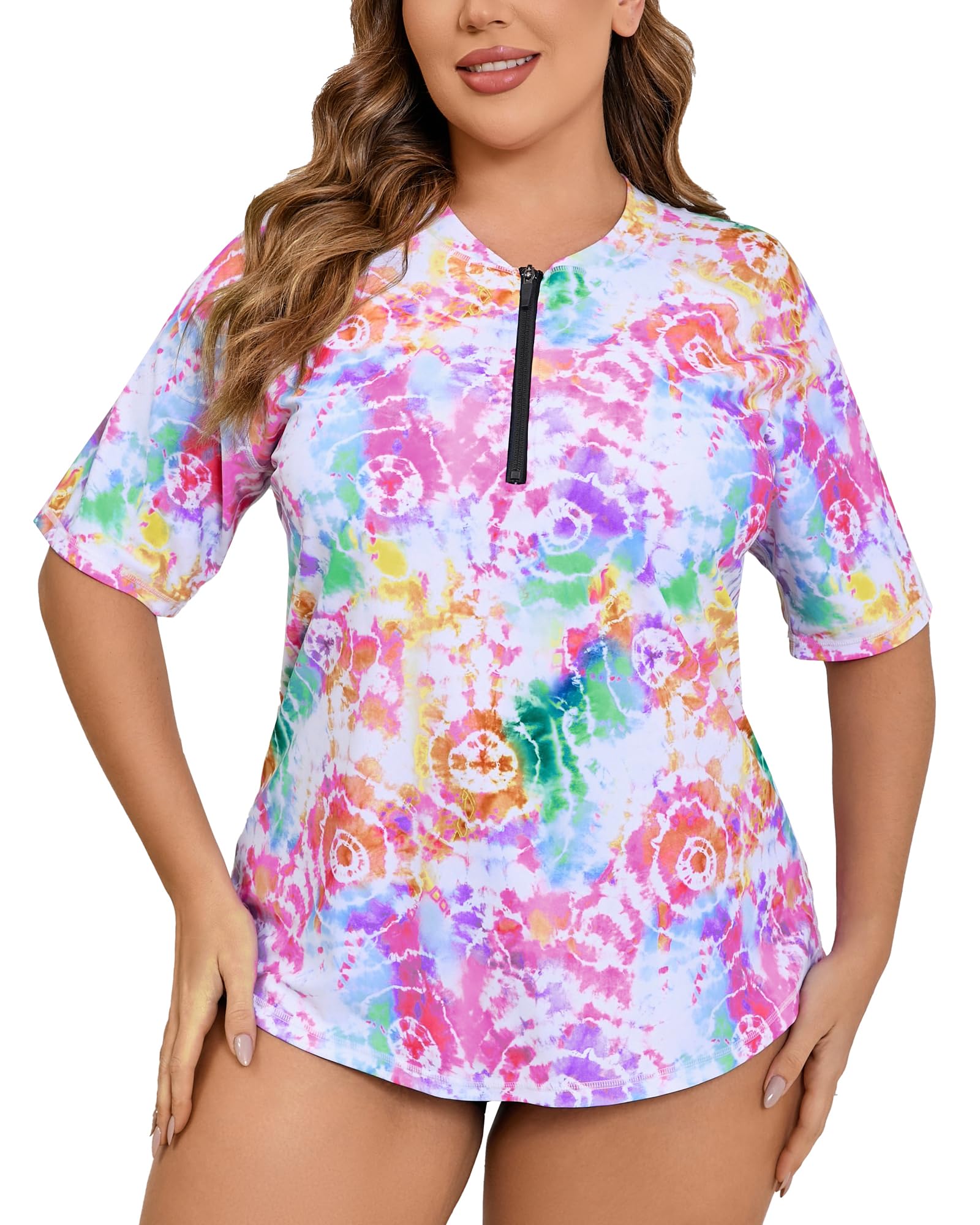 Womens Long-Sleeve Rash Guard Top With Shelf Bra | Navy Rash Top With Shelf Bra Pacific Navy 360465 - View #10