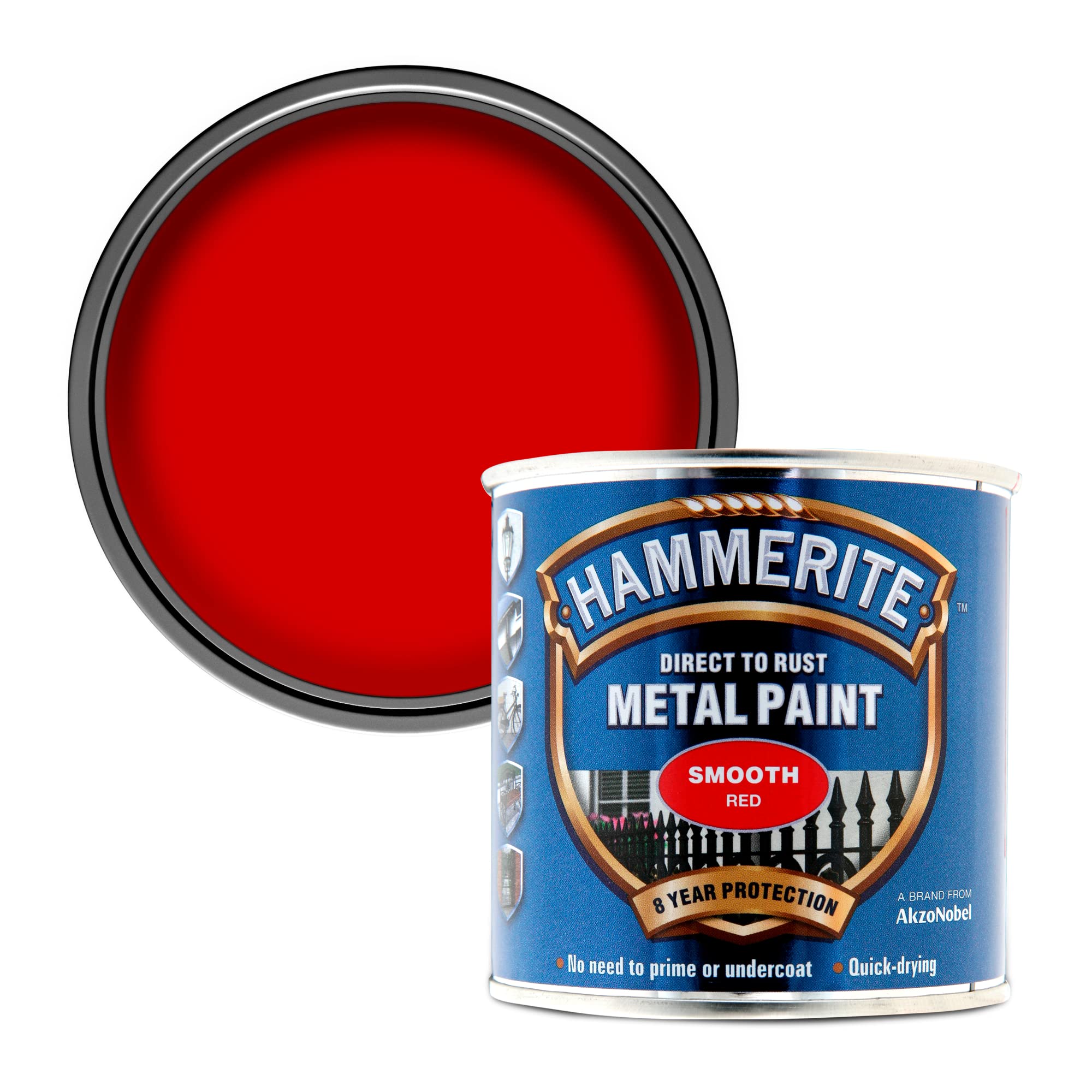 Hammerite 5084869 Direct to Rust Metal Paint - Smooth Red Finish 250ML โ image 1