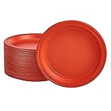 AmazonCommercial Plastic Plate 7 Inch, Red, Pack of 125