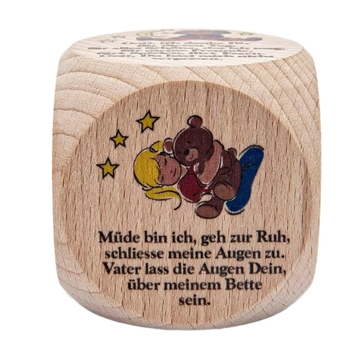 Motivationsgeschenke Gebetswürfel 6 Abendgebete Gute Nacht Gebete für Kinder Holz