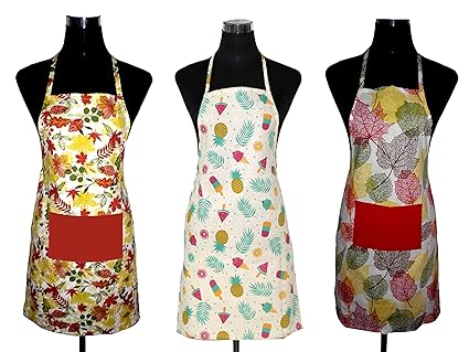 J Home Womens Cotton Apron (19x30cm, Multicolour)