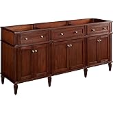 Signature Hardware 454075 Elmdale 72" Mahogany Wood Double Vanity Cabinet - Antique Brown