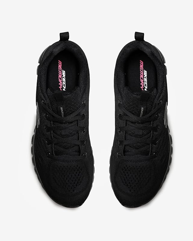 Skechers graceful get connected, tênis feminino, preto (acabamento de malha preta), 39 eu