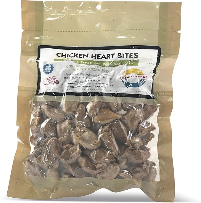 Fresh is Best Freeze Dried Raw Whole Chicken Heart Treats for Dogs/Cats, 3 Oz Amazon.ca Pet