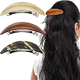3PCS French Acetate Hair Barrettes Tortoise Shell Hair Clips Large Vintage French Pins Classic Snap Retro Clasp Hairgrips Hair Accessories for Long Thick Hair Women Girls