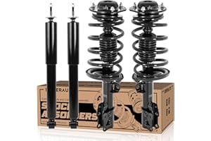 KUIPERAUTO 172200 172199 5778 Complete Front Rear Struts Complete Assembly Compatible for 2004-2012 Chevy Malibu / 2007-09 Saturn Aura / 05-10 Pontiac G6 4PCS Front Rear Left + Right Shocks Absorbers