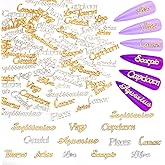 Mity rain Zodiac Nail Charms, 96pcs Twelve Constellation Charms Set Alloy for Nail Art Decoration (Gold, Silver)