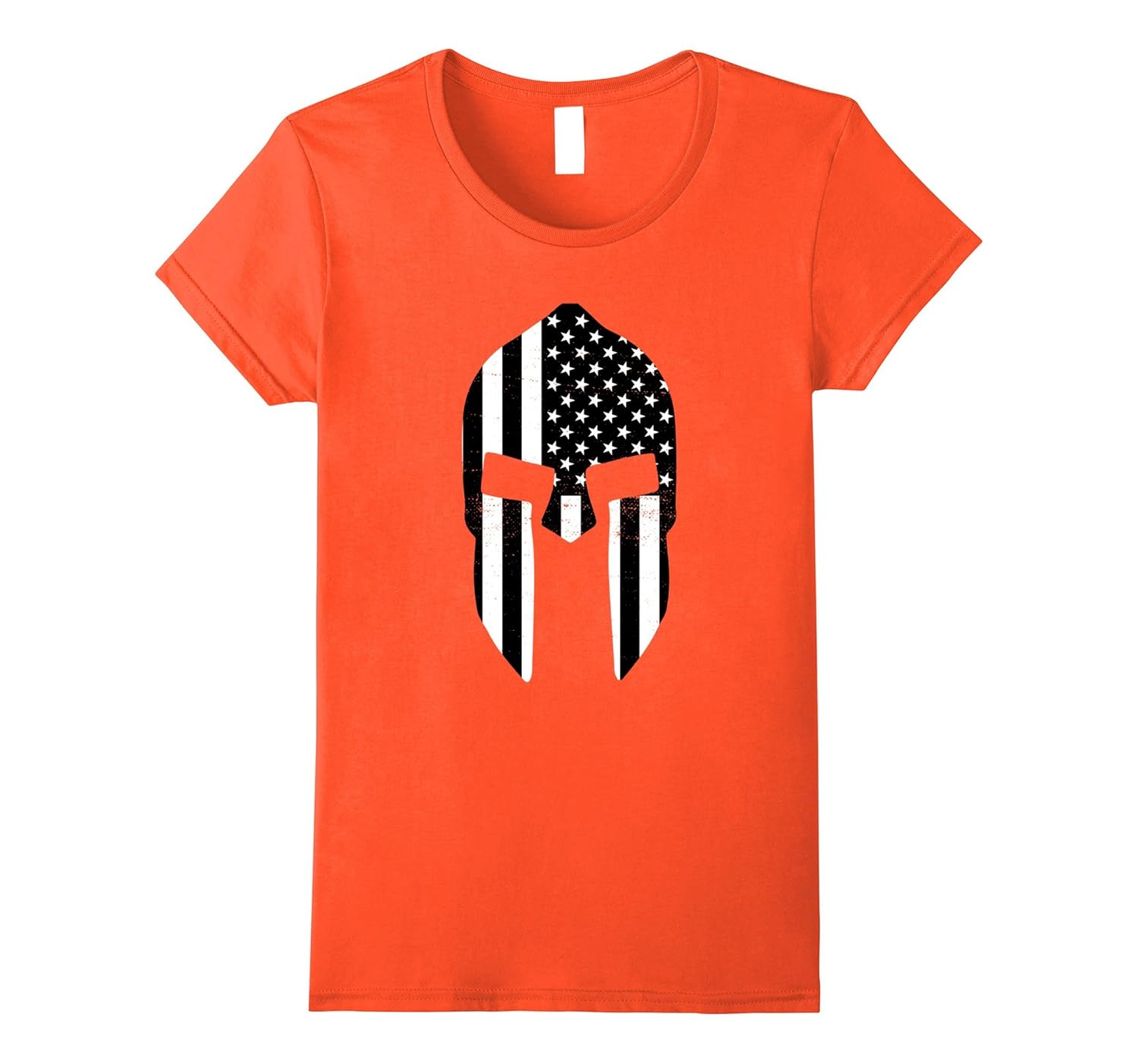 American Spartan Flag Shirt USA Patriotic Helmet Black White