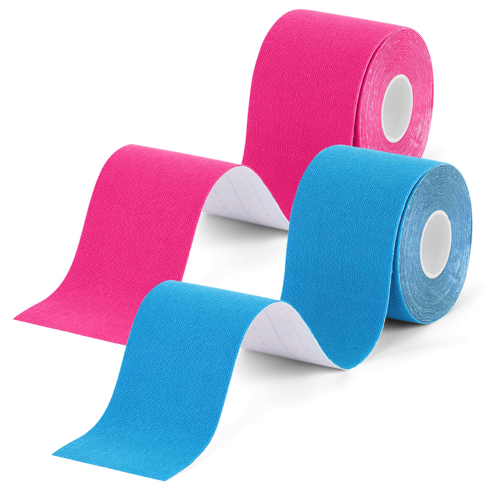 ACWOO Kinesiology Sports Tape, 2PCS 5cm*5m Roll of Elastic Waterproof Muscle Support Tape, Elastic Therapeutic Sports Tape Adherent Sports Bandages for Support, Sports, Injury Recovery & Pain-Relief