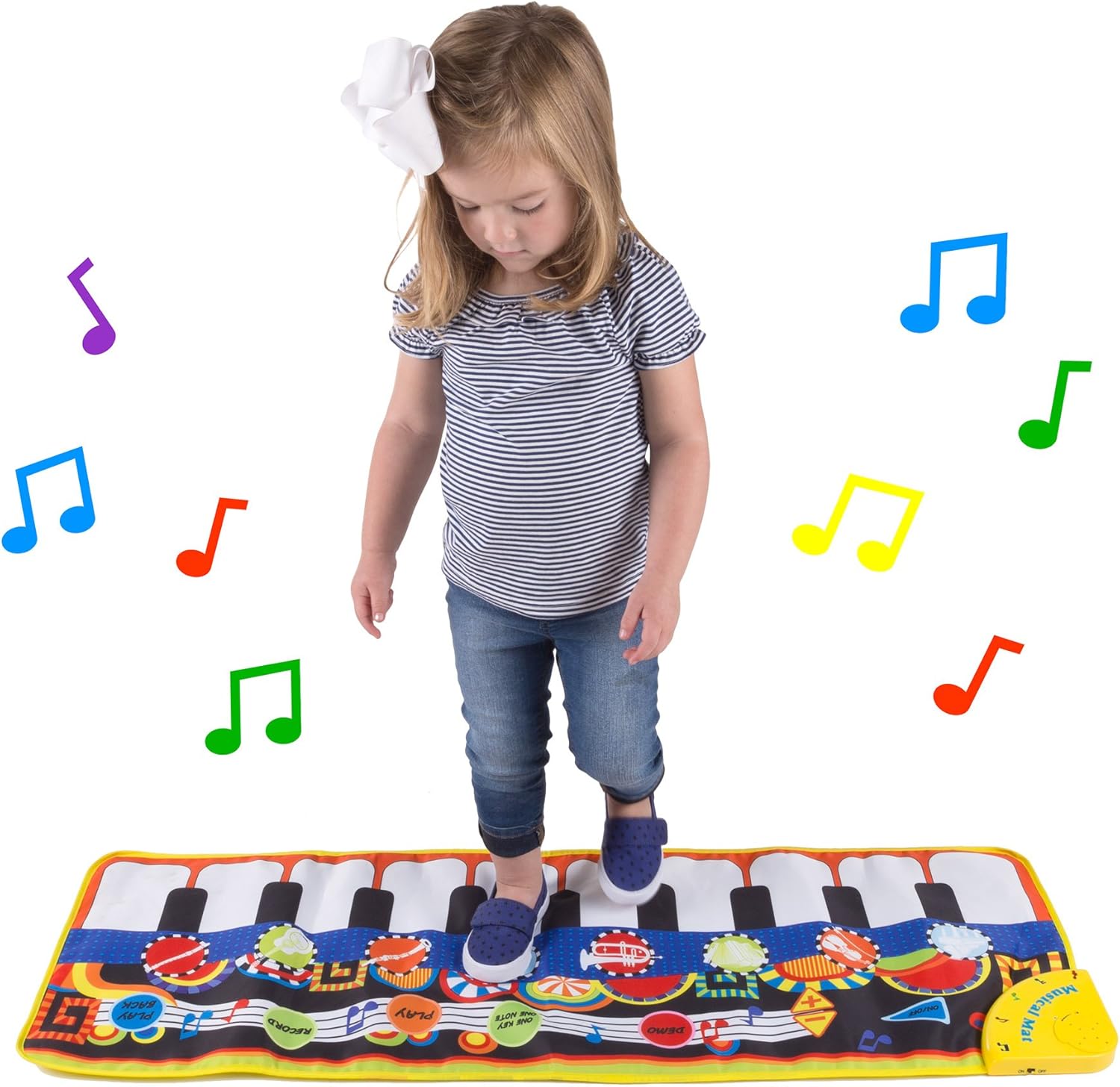 Step Piano Keyboard Mat with Musical Keys and Instrument