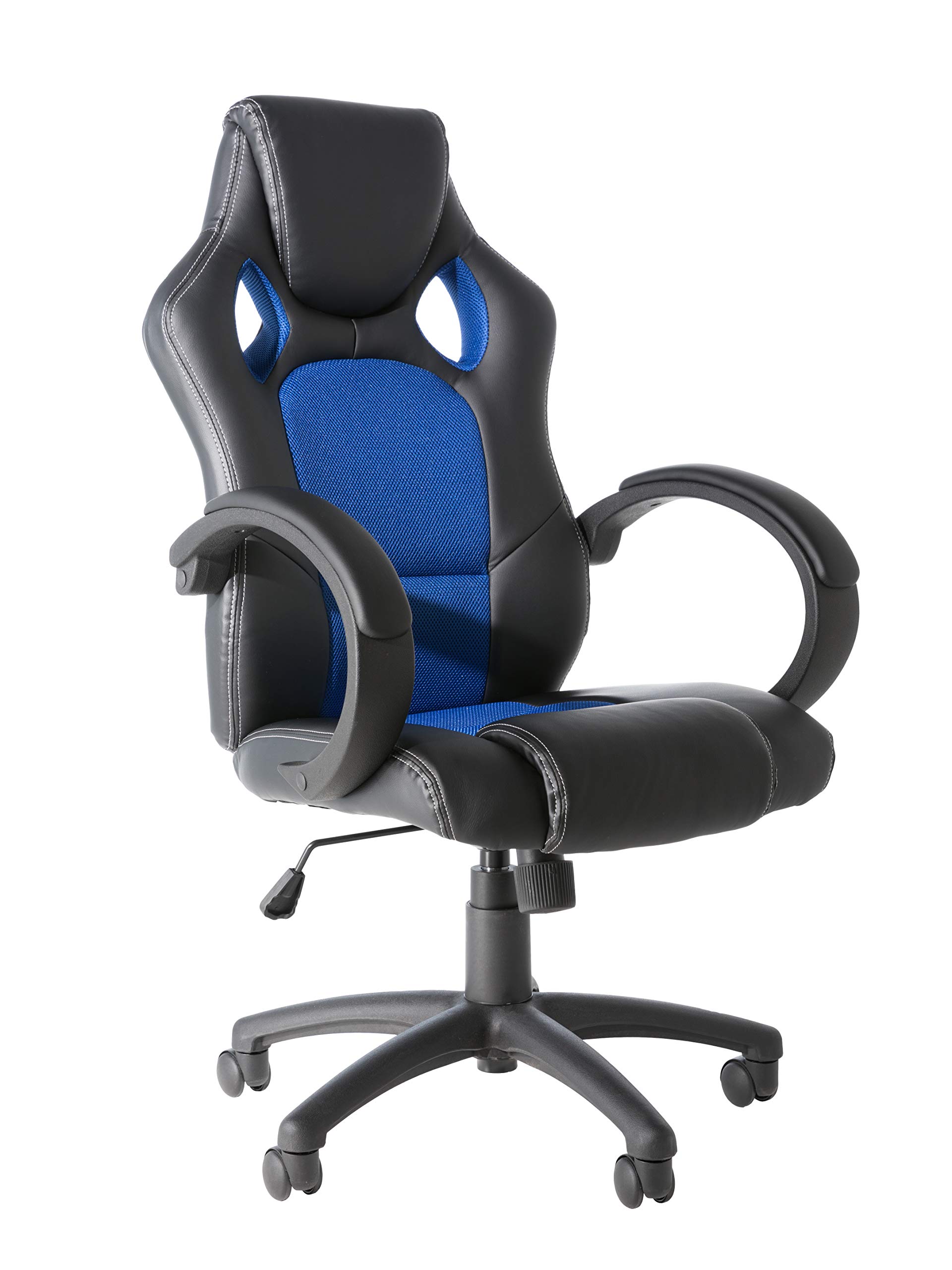 Alphason,AOC5006BLU,Daytona Faux Leather Racing Chair - Blue fabric insert,Blue fabric insert