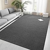 Foxmas 4x6 Area Rugs for Bedroom Living Room, Dark Grey Soft Thickened Memory Foam Carpet, Non-Slip Washable Indoor Modern Minimalist Shaggy Rug for Boys Girls Dorm Home Decor