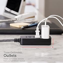 GE 3-Outlet Power Strip Surge Protector 15 Ft